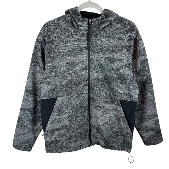 Mountain Club Gray Camo Softshell Hooded Full Zip Fleece Lined Jacket Sz Men's M - Picture 1 of 7
